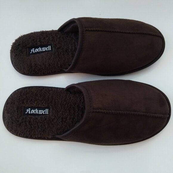 Rockwell Memory Foam Slippers - Mens, Dark Brown, Size Medium/9-10 - Picture 1 of 8